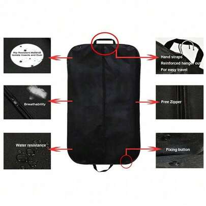 5X Foldable Suit Cover Bag Travel Garment Carrier Bag Coat Clothes Protector Hanging Storage Bag
