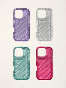 4 piezas Funda de teléfono con láser ondulado compatible con iPhone 17 Pro Max, 13/16 Pro Max - Multicolor - Ver 30
