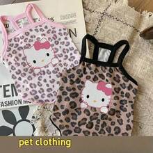 Sanrio Chaleco de gato de seda de hielo ligero de verano, anti-desprendimiento, transpirable, ropa fresca para mascotas, vestido con tirantes