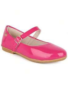 Baby Girl's Shoes, Comfortable Patent Leather, Round Toe, Lightweight, Soft - 玫紅色 - 查看 2