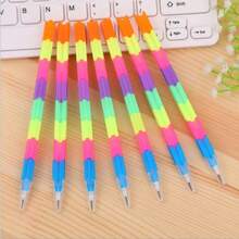 Creative Rainbow Multifunctional Bullet Building Block Pen Pencil Changeable Deformation 8 Sections Color Prize - Multicolor - View 2