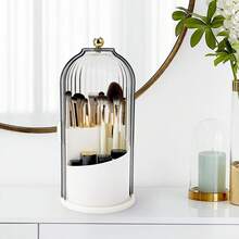 Toothbrush Holders With Sliding Lid, Rotating 3 Slots Bathroom Organizer Countertop, Tooth Brush Toothpaste Holder Bathroom Counter Stand Sink Organizer Caddy For Vanity Makeup Brushes Holder - Nhiều màu - Xem 11