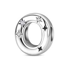 Easvnya S925 Silver-Plated A-Z 26-Letter Silver Star Beaded Daily Versatile Pendant, Commuting Small Pendant Suitable For Original Bracelets And Necklaces, Simple And Fashionable Pendant DIY Jewelry Making, Buy Your Favorite Letters To Form Your Own Birthday Or Name, Women's Birthday, Holiday Party Gifts