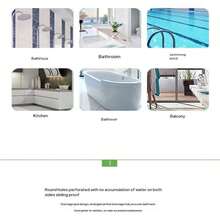 1 قطعة حصيرة استحمام من البي في سي بسيطة وأنيقة، مانعة للانزلاق، قوية الشفط، قابلة للغسل في الغسالة، سهلة التنظيف، تصريف بدون بقايا، للحمام والدش والحوض