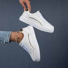 Women's White Casual Sports Shoes, Platform Shoes, Casual Women's Shoes, Four-Season New Design, Small White Shoes, Lightweight And Breathable, Fashionable And Versatile.