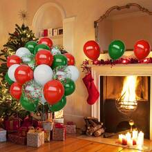72 globos navideños - 12 pulgadas, 10 pulgadas rojos, verdes, blancos con patrones de copos de nieve y lunares, ideales para fiestas navideñas, cumpleaños y celebraciones de Año Nuevo, material de látex, sin necesidad de energía, globos navideños adecuados para Navidad, cumpleaños, boda, bautizo, aniversario, Día de San Valentín - sin necesidad de energía - Multicolor - Ver 5