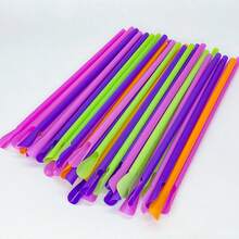 50/100/200/300 件装混色 PP 勺子塑料吸管，6*200MM | 采用优质材料制成，轻便易携，非常适合挖蛋糕、喝水果茶和舀甜点，是营造野餐氛围的完美之选！ - 彩色 - 查看 8