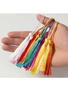 50个/包 13厘米软流苏 涤纶丝小流苏吊坠 靠垫书签 挂饰 流苏配件 庆祝婚礼装饰 - 50個流蘇 - 查看 2