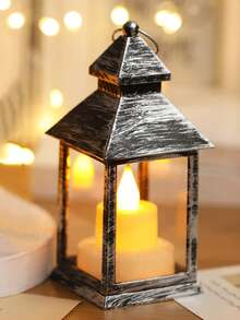 1 szt. Lampa wisząca LED w stylu vintage, w tym bateria, przenośna lampa wiatrowa do dekoracji stołu w pokoju festiwalowym, lampka świąteczna na wesele, lampka ozdobna do sypialni, lampka wisząca, czarna lampka, lampka nocna na Boże Narodzenie