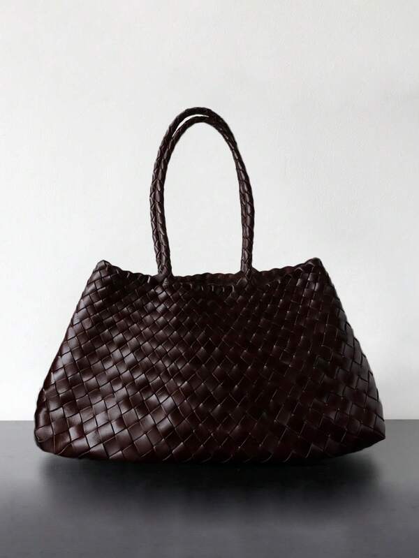 Handmade Woven Underarm Bag For Women, 2025 New Versatile Casual Retro Vegetable Basket Handbag, Tote & Shoulder Bag