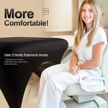 NIMBUSKNIT 1/2pc 6FT Professional Spa Bed Cover - Heavy-Duty Elastic Lash & Massage Bed Protector, Stretch-Resistant & Wrinkle-Free, Salon Essential, Stylish Design, Smooth Texture, Machine Washable, Suitable For Massage, Waxing, Tattooing, Great For Salon Setup, Comfortable & Clean - màu đen - Xem 9