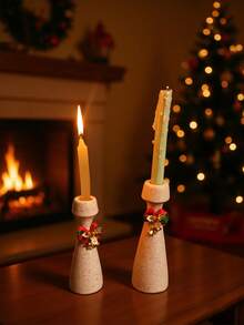 1 pieza Soporte de vela de cerámica con forma asimétrica, estilo natural, diseño moderno minimalista, apto para tazas de velas altas, adecuado para decoración de mesa, fiesta, sala de estar, decoración de mesa de comedor