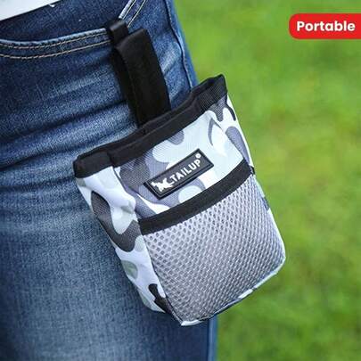 1PC Red Christmas Pattern Portable Dog Training Bag, Festive Christmas-Style Pet Waist Pouch With Zipper Pocket Detail, Christmas Collection Storage For Dog Treats & Puppy Snacks, Suitable For Winter & Winter Pet Training - Ideal Christmas Gift For Pet Lovers, Perfect For Stocking Up At The End Of The Year & Outdoor Christmas Activities