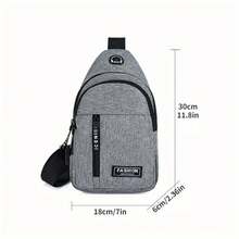 1pcs Multifunctional Chest Bag Men's Fashion  Oxford Cloth Shoulder Bag Korean Style Casual Waterproof Messenger Bag - màu đen - Xem 3