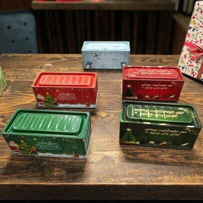 Christmas Rectangular Mini Horse Tin Box, Desktop Decor, Christmas Candy Storage Box, New Mini Container, Small Metal Box, Desktop Organizer, Multi-Function Metal Box