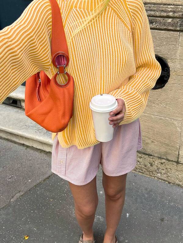 Ropa de otoño para mujer, suéter de diseño bicolor para mujer, jersey holgado de cuello redondo alto cómodo y versátil, vacaciones y salida elegante, casual de negocios para mujer, atuendo de Acción de Gracias para mujer, ropa de Navidad para mujer.