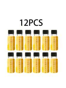 12/6/1pc/2oz Plastic Bottle With Cap, Ginger Bottle, Mini Clear Plastic Bottle With Cap, Juice Dropper, Reusable Empty Bottle, Travel Accessories (Black + White) - Black - View 12