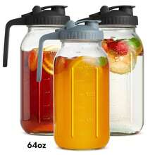 1个装果汁杯玻璃杯透明冷饮玻璃茶壶简约轻便高品质，适合泡茶和榨汁，是家庭聚会和圣诞派对用品的理想之选。