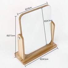 Specchio per il trucco, specchio da tavolo in legno girevole a 360°, specchio singolo per il trucco, specchio da trucco portatile e rimovibile per spazio intimo HD, specchio da trucco da tavolo rettangolare con cornice in legno, specchio da appoggio con motivo a grana di legno