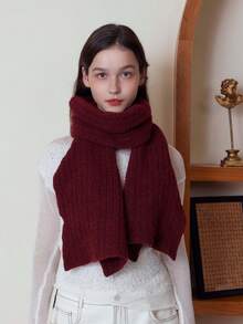 1 szt. damski szalik w jednolitym kolorze w kratkę, ciepły i wiatroszczelny z wełną, miękki i przyjazny dla skóry, odpowiedni do codziennych dojazdów do pracy i podróży, jesień/zima