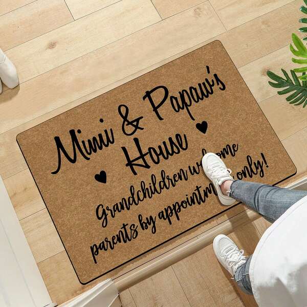 Welcome Rug, Welcome Mats Outdoor Funny Mimi And Pawpaw's House Faux Coir Ideal For Homes With Children Will Not Block Doors Christmas Decor