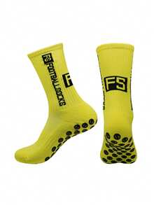 1Pair/ Men's Soccer Socks Anti Slip Non-Slip Grip Pads For Football Basketball Sports Grip Soccer Socks