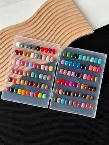 Large Capacity Transparent Visible Nail Polish Color Display Storage Box, Nail Gel Color Organizer, Dust-Proof Portable Fake Nail Accessories Storage Box - Transparent - View 6