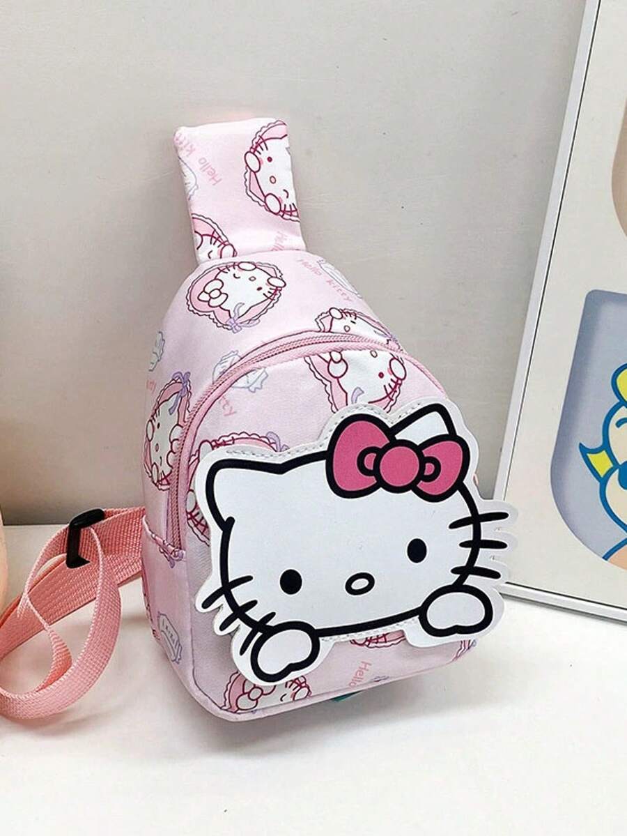 Sanrio Sanrio Cartoon Pattern Jade Dog Hello Kitty Melody Bolsa de Ombro Transversal Bolsa de Peito em Tecido Oxford Bolsa para Acessórios de Bebê