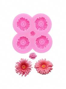 1 peça de molde de silicone líquido rosa, girassol, margarida, mini molde de resina em formato de coração, adequado para fazer acessórios de cabelo, capas de celular, acessórios decorativos em vários materiais - Rosa - Ver 18