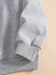 Christmas Outfit Women Plus Size, Chicago Bear Head Print Sweatshirt, Round Neck Casual Sweatshirt, Suitable For Autumn And Winter, Plus Size Women's Loose And Comfortable Thanksgiving Outfit Women - Grey - View 4