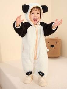 Balabala BalaOne Baby Jumpsuit 2025 Fall/Winter, Plush Crawler Outfit For Outdoor Use, Cute - Milky White - View 1