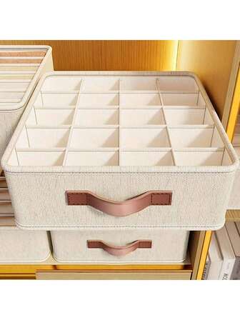 1 件内衣收纳盒 - 卧室内衣抽屉整理器带分隔板，多功能内衣容器，适用于宿舍和家庭