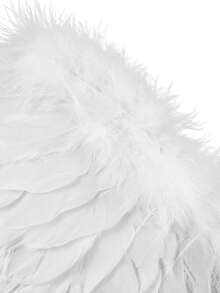 Fairy Wings Outfit Angel Accessories Feather Wings Fallen Angel Costume Men Women Halloween Costume Accessory - 白色 - 查看 3