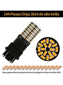 2pc LED bombillas de automoción para freno, marcha atrás e intermitentes, alto brillo, bajo consumo de energía, foco fuerte (modelos 1156 y 3157) - 3157 Rojo - Ver 2