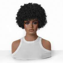 1pc Men's Curly Wig, Party Costume Wig, Unisex Curly Explosion Head Colorful Wig, Rainbow Color, Fan Wig, Disposable Wig, Easy To Wear, High Cost-Performance