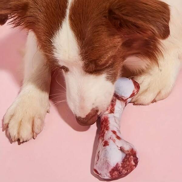 1 قطعة دمية مضغ ناعمة بتصميم هيكل عظمي، دمية مضغ تفاعلية للحيوانات الأليفة