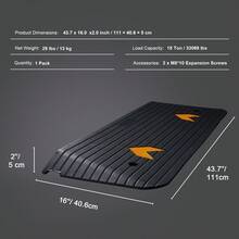 Rampa de umbral de goma  , rampa de umbral de elevación de 2.0 in, rampa de umbral de potencia de goma reciclada nominal de 33069 libras de capacidad de carga, rampa de umbral sólido de goma de superficie antideslizante para silla de ruedas y scooter - 2 pulgadas - Ver 7