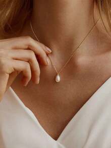 1pc Simple & Elegant Pendant Necklace Suitable For Women's Daily Wear - Vàng 6 - Xem 6