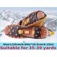 防滑登山雪鞋套 - 冰雪抓手、牵引防滑钉条、登山牵引钉夹、钉子行走、攀岩、钓鱼和冰上运动 - 彩色 - 查看 3