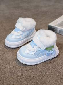 1 Paar Baby Lässig stiefel, Klettverschluss, Mädchen Plüsch Kurzstiefel