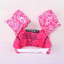 Acokt Chaleco Salvavidas de Natación para Ni?os con Mangas, Chaqueta de Natación con Correa Ajustable de Dibujos Animados, Flotadores de Piscina para Ni?os, Chaleco Salv para 30-55 Libras Ni?os - Caballo de Arco Rosa - Ver 7