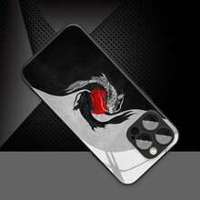A Mysterious Phoenix Fish Yin Yang Design Phone Case With Lens Protection Compatible With Various  Models Including 16 Series, 15 Series, 14 Series, 13 Series, 12 Series, 11 Series And 7/8 Plus, As Well As Xr/Xs/XsmaxIt Provides Full Coverage And Is Made Of Anti-Drop Tempered Glass As A Phone Accessory. - Đen - Xem 5