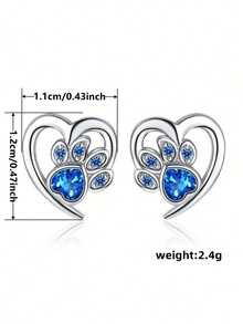 1 Paar wunderschöne Herz 925 Sterling Silber Kubikzirkonia Ohrstecker Hochzeit Jahrestag Ohrschmuck für Frauen Geschenk Edler Schmuck