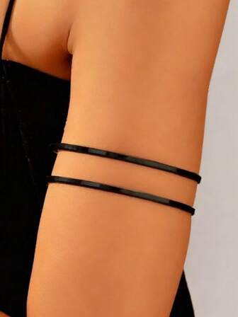 1pc Women's Metallic Texture Line Vintage Multi-Layer Wrapped Bracelet, Fashionable High-End Jewelry Accessory