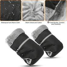 Baby Stroller Warm Gloves, Outdoor Windproof Waterproof Handlebar Cover For Pram In Winter, Snow Season