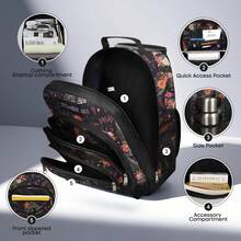 NEW YORK XPRESS 2 In 1 Carry On Travel Backpack 20" Rolling Backpack For Women Men With Wheels & Telescopic Handle For Work Weekend School & Short Trips - PAPS-FLORAL - 查看 5