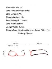 1pc Magnifying Glasses Rotating Makeup Glasses Folding Glasses Cosmetic Universal Glasses,Makeup,Cheap,Room Decor,Vanity,Travel,Bedroom,Makeup Accessories