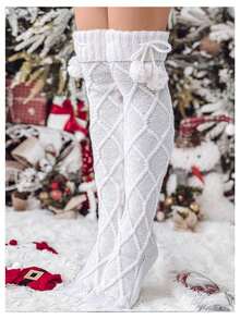 Women Girls Cable Knit Extra Long Boot Socks Over Knee Thigh High Warm Stocking Christmas Gift