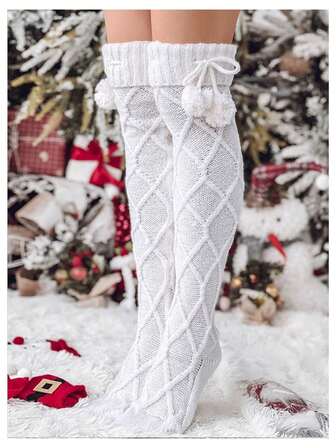 Women Girls Cable Knit Extra Long Boot Socks Over Knee Thigh High Warm Stocking Christmas Gift