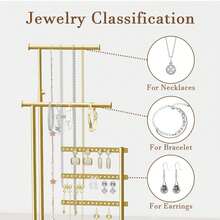 1pc - Jewelry Stand With Base, 5-Tier Earring Holder, Necklace Rack, Bracelet Ring Display Tree, Room Decor Gift. Detachable, Practical. Suitable For Bedroom/Showcase/Event/Store Decoration/Photo Decor. Style: Minimalist/Fashionable/Luxury/Elegant. Christmas/Birthday/Celebration (Style/Pattern/Accessories Random) - Multicolor - View 2